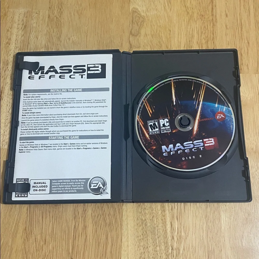 3 VINTAGE PC Games--MASS EFFECT 1, 2, 3